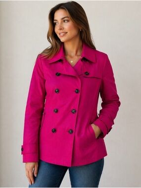 Banana Republic Fuchsia
Pink Double Breasted
Trench Jacket Women's
Medium